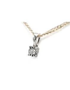 Pendentif contemporain en or blanc 18 carats serti d'un diamant "taille" brillant (+-0.014ct) - 2