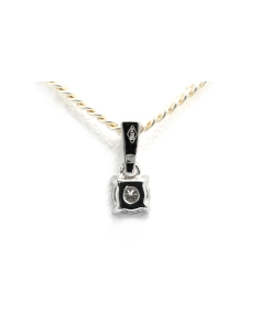 Pendentif contemporain en or blanc 18 carats serti d'un diamant "taille" brillant (+-0.014ct) - 4