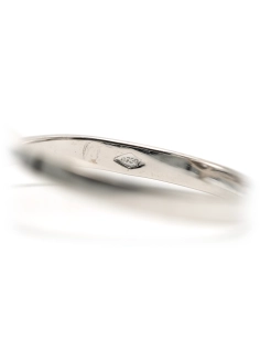 Bague Art Déco en or blanc 18 carats sertie d'un diamant "taille" brillant (+-0.23ct) - 7