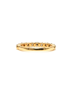 Alliance demi-américaine contemporaine en or jaune 18 carats sertie de diamants "taille" brillant (+-0.77ct) - 4