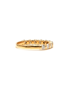 Alliance demi-américaine contemporaine en or jaune 18 carats sertie de diamants "taille" brillant (+-0.77ct) - 5
