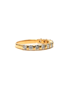 Alliance demi-américaine contemporaine en or jaune 18 carats sertie de diamants "taille" brillant (+-0.77ct) - 6