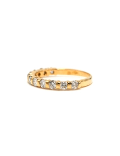 Alliance demi-américaine contemporaine en or jaune 18 carats sertie de diamants "taille" brillant (+-0.77ct) - 3