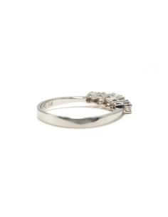 Bague contemporaine en or blanc 18 carats sertie de diamants "taille" brillant (+-0.48ct) - - 5