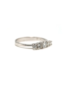 Bague contemporaine en or blanc 18 carats sertie de diamants "taille" brillant (+-0.48ct) - - 6