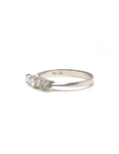 Bague contemporaine en or blanc 18 carats sertie de diamants "taille" brillant (+-0.48ct) - - 7
