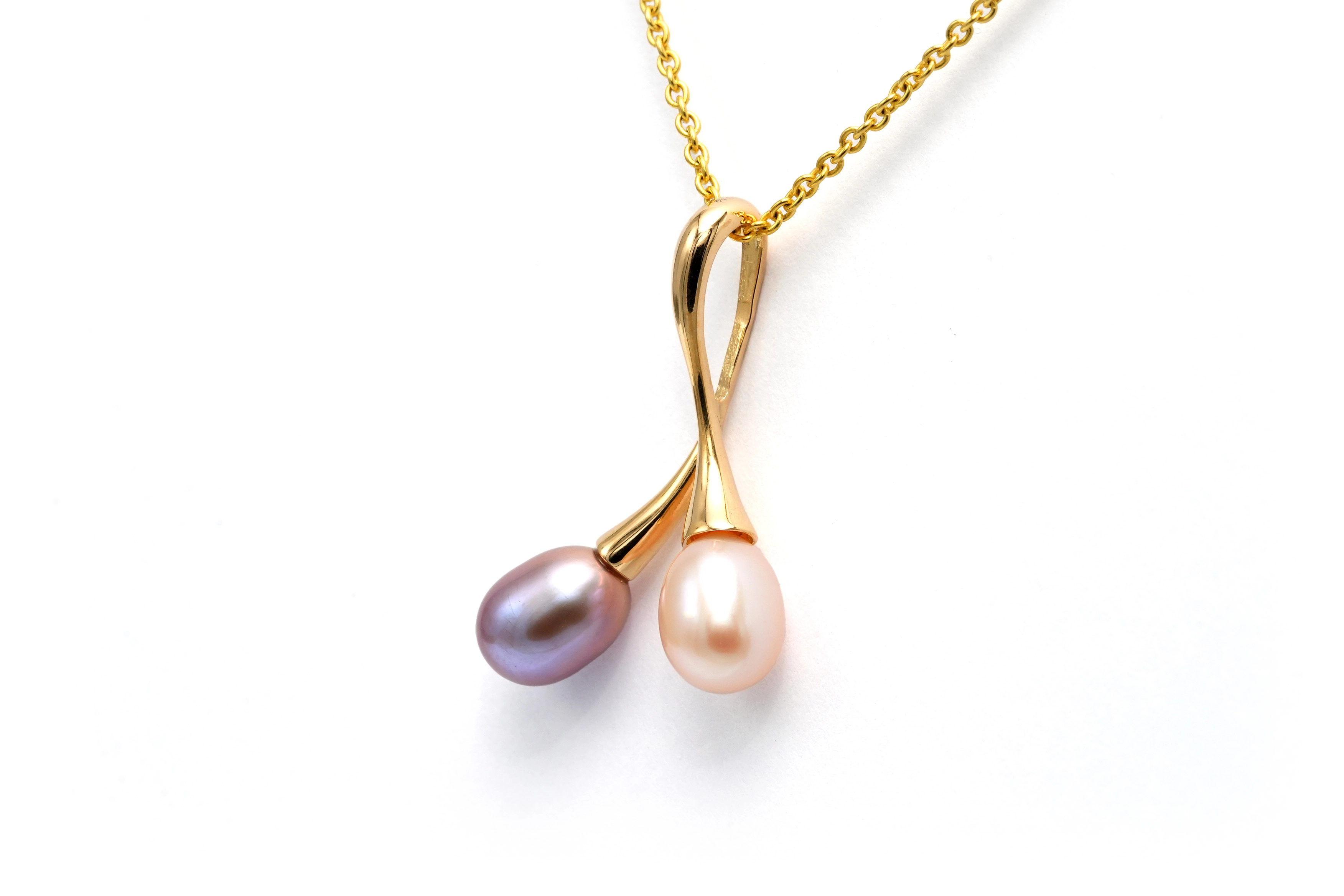 Pendentif contemporain en or jaune 18 carats serti de perles - 2