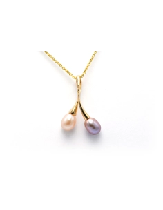 Pendentif contemporain en or jaune 18 carats serti de perles - 4