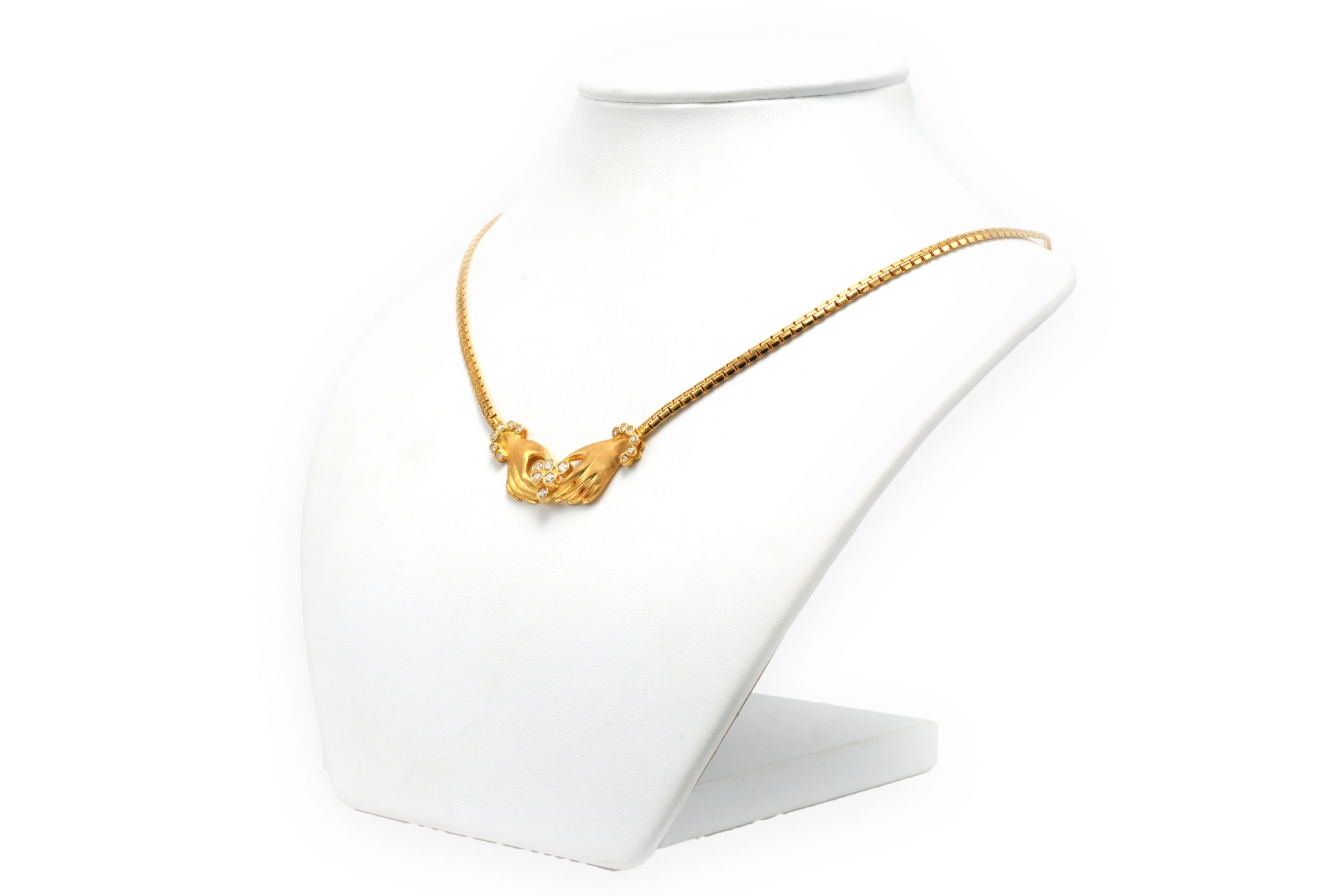 Collier contemporain en or jaune 18 carats et diamants "taille" brillant (+-0.234ct) - 3