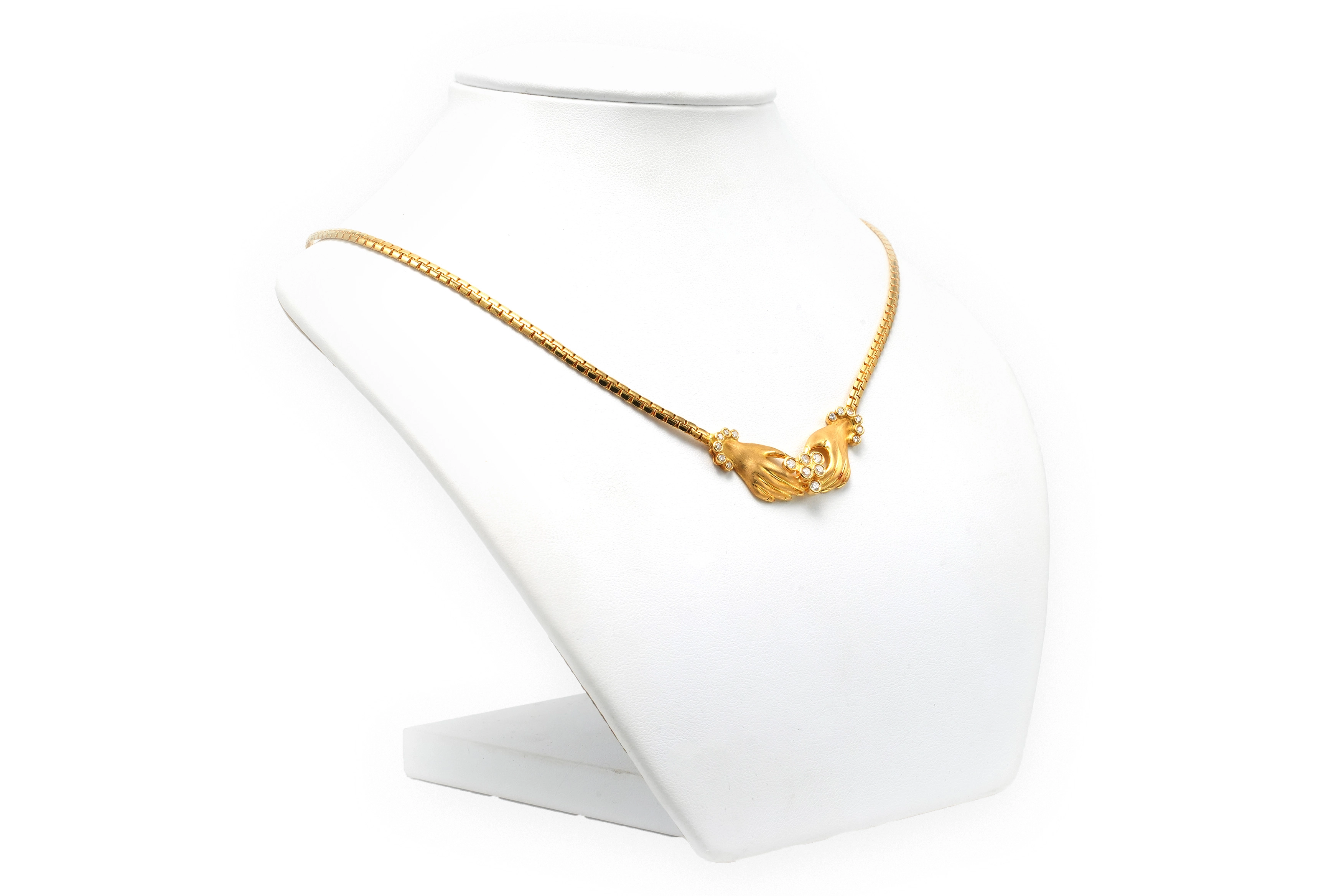 Collier contemporain en or jaune 18 carats et diamants "taille" brillant (+-0.234ct) - 4