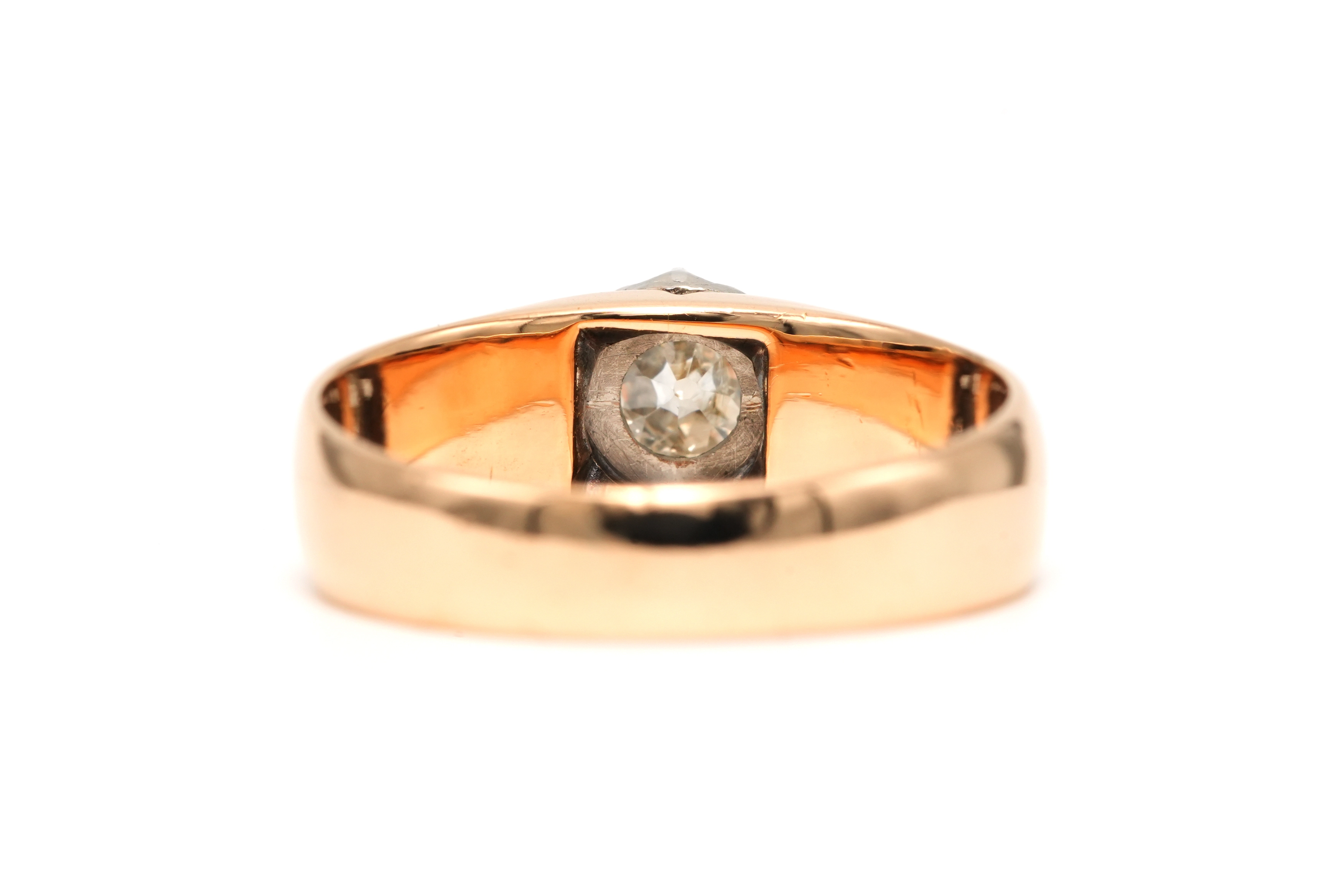 Bague Napoléon III en or jaune 18 carats et argent sertie d'un diamant old cut - 4