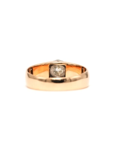 Bague Napoléon III en or jaune 18 carats et argent sertie d'un diamant old cut - 4