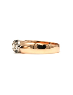 Bague Napoléon III en or jaune 18 carats et argent sertie d'un diamant old cut - 3