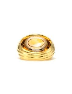 Bague Contemporaine en or jaune et blanc 18 carats sertie d'une citrine - 4