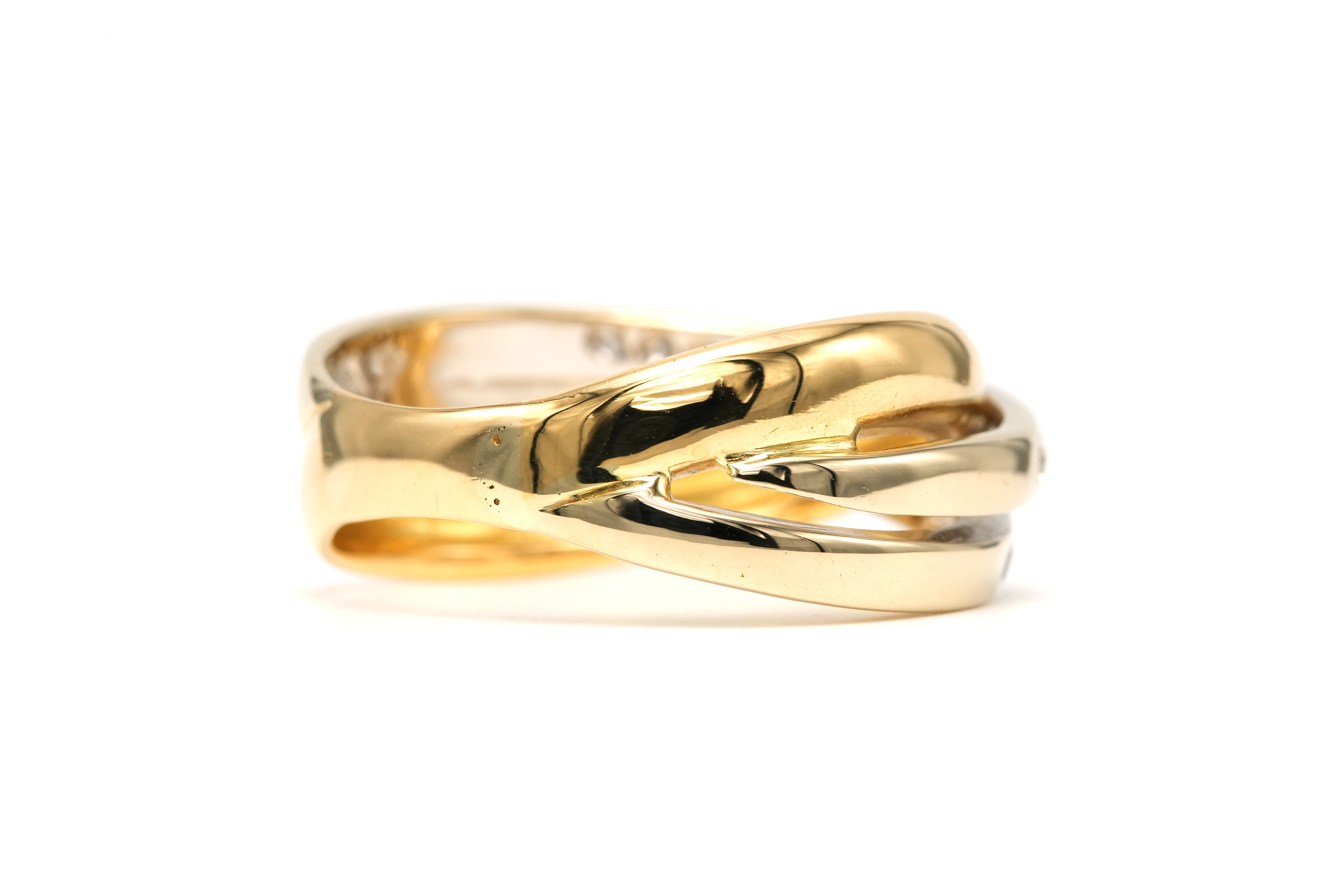 Bague contemporaine en or jaune 18 carats sertie de diamants "taille" brillant (+-0.26ct) - 5