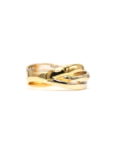 Bague contemporaine en or jaune 18 carats sertie de diamants "taille" brillant (+-0.26ct) - 5