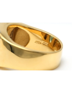 Bague "MANFREDI" contemporaine en or jaune 18 carats sertie d'une topaze et de diamants "taille" brillant (+-0.1ct) - 8