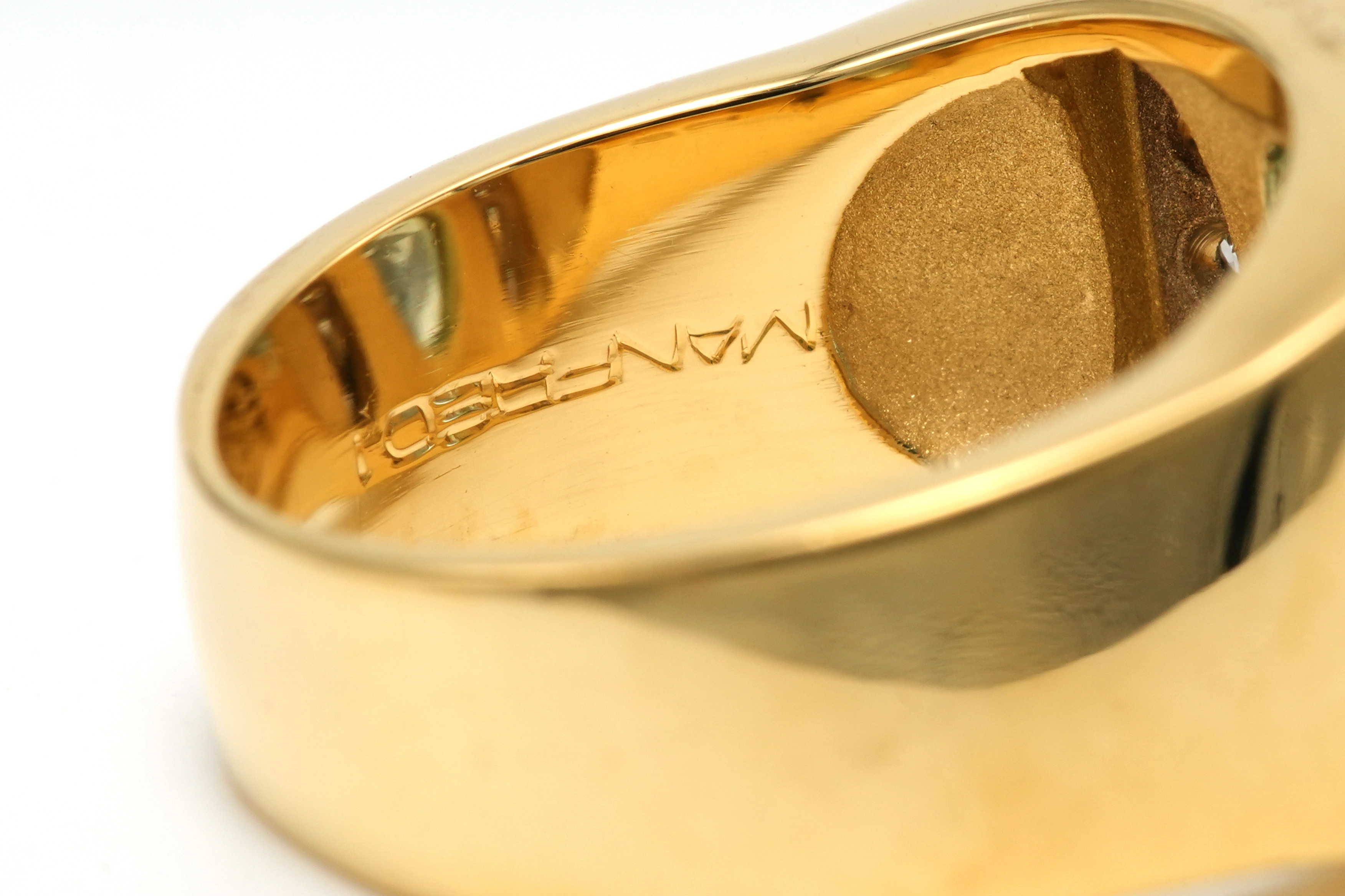 Bague "MANFREDI" contemporaine en or jaune 18 carats sertie d'une topaze et de diamants "taille" brillant (+-0.1ct) - 7