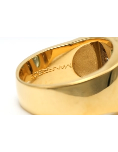 Bague "MANFREDI" contemporaine en or jaune 18 carats sertie d'une topaze et de diamants "taille" brillant (+-0.1ct) - 7