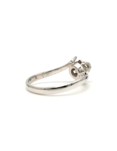 Bague Art Déco en or blanc 18 carats sertie d'un diamant "taille" brillant (+-0.02ct) - - 5