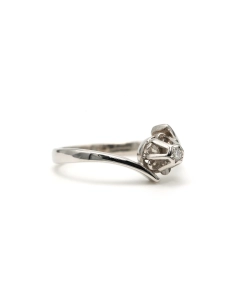 Bague Art Déco en or blanc 18 carats sertie d'un diamant "taille" brillant (+-0.02ct) - - 6