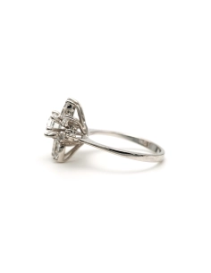 Bague contemporaine en or blanc 14 carats sertie de zirconiums - - 3