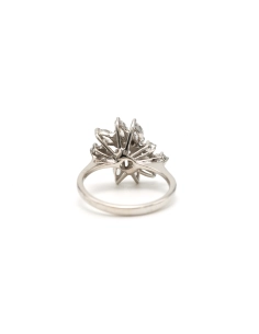 Bague contemporaine en or blanc 14 carats sertie de zirconiums - - 4