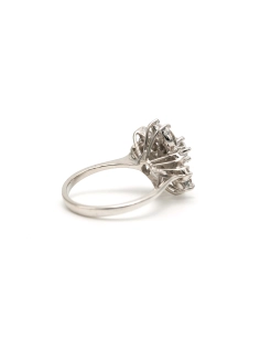 Bague contemporaine en or blanc 14 carats sertie de zirconiums - - 5