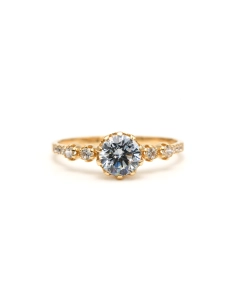 Bague contemporaine en or jaune 9 carats sertie de zirconiums - - 1