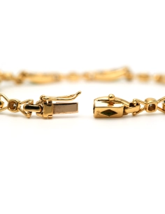 Bracelet contemporain en or jaune 18 carats serti d'émeraudes et de diamants "taille" brillant (+-0.112ct) - - 8