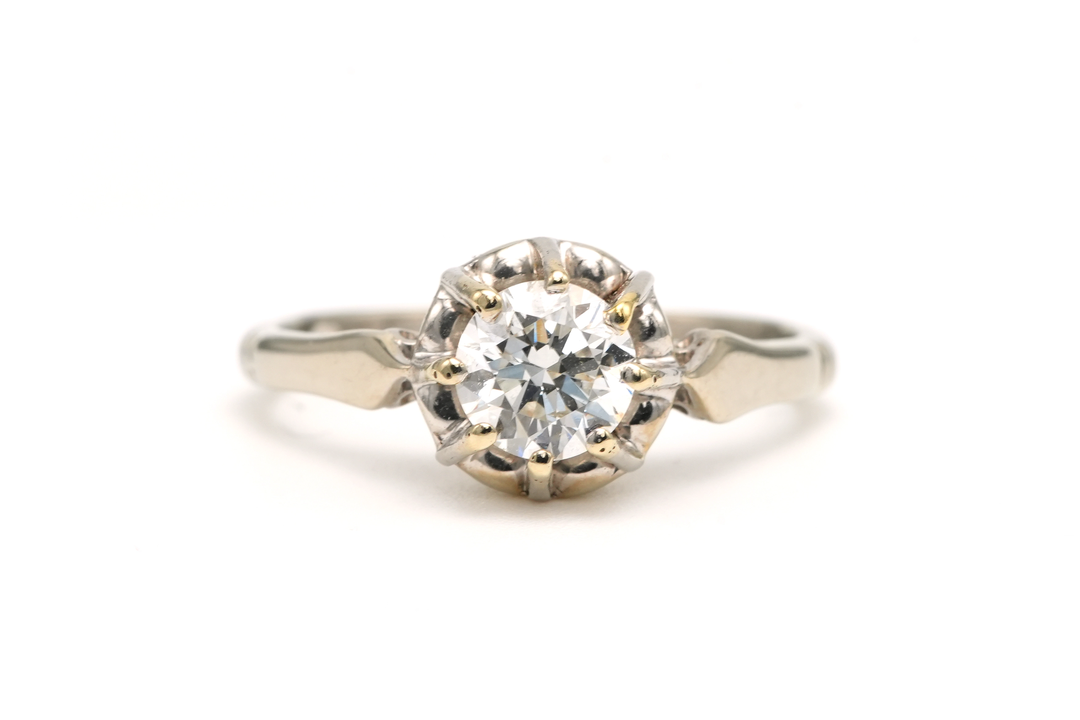 Solitaire Contemporain en or blanc 18 carats serti d'un diamant (+/- 0.60ct) - 1