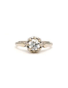 Solitaire Contemporain en or blanc 18 carats serti d'un diamant (+/- 0.60ct) - - 1