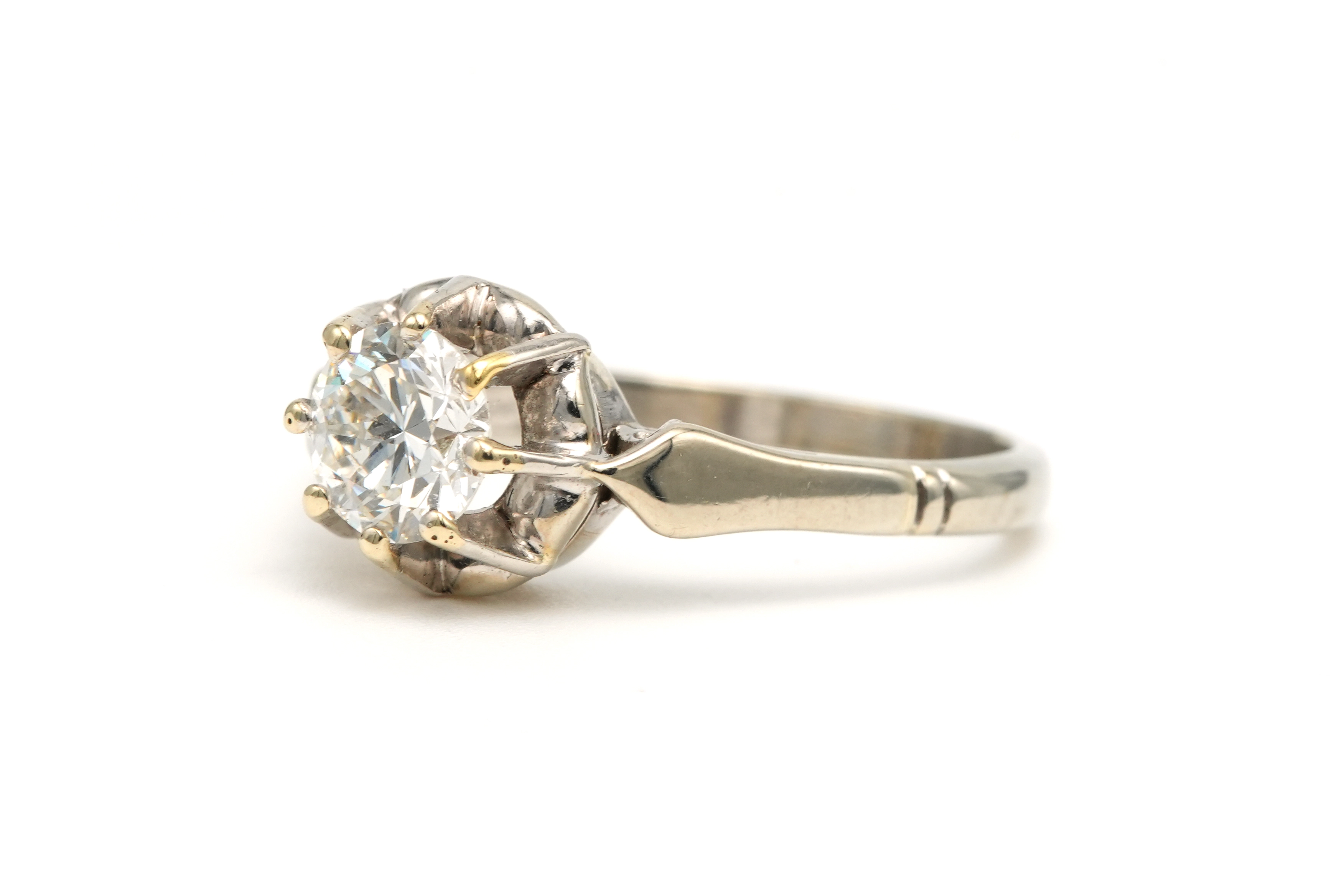 Solitaire Contemporain en or blanc 18 carats serti d'un diamant (+/- 0.60ct) - - 2