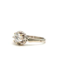 Solitaire Contemporain en or blanc 18 carats serti d'un diamant (+/- 0.60ct) - - 2