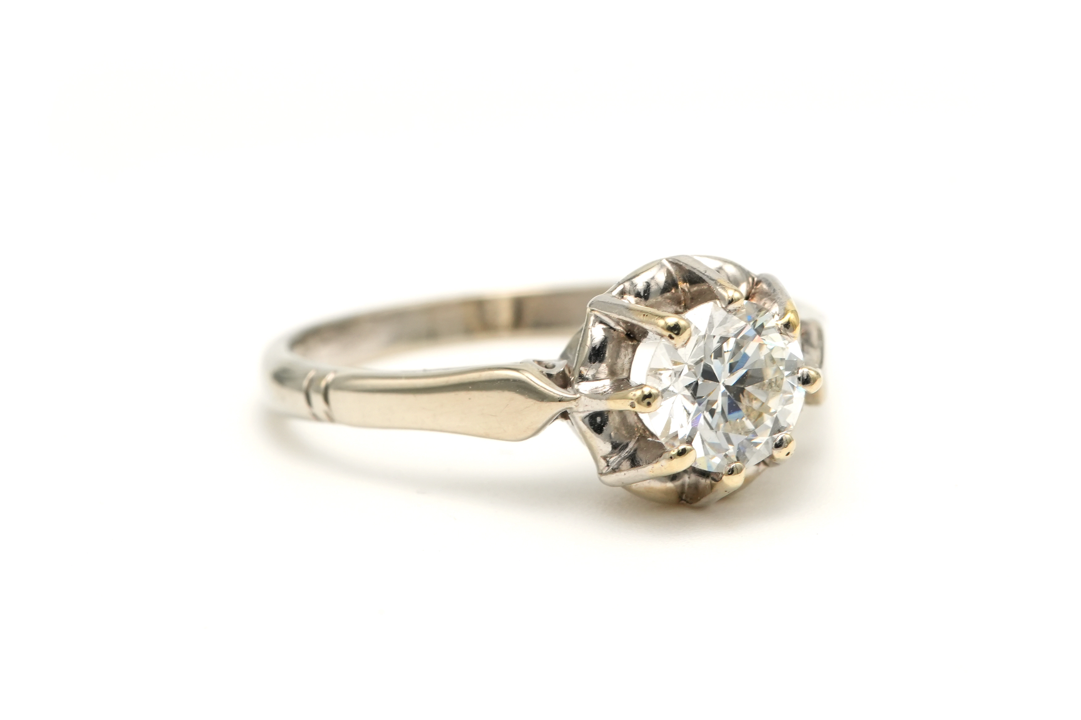 Solitaire Contemporain en or blanc 18 carats serti d'un diamant (+/- 0.60ct) - - 6