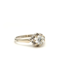 Solitaire Contemporain en or blanc 18 carats serti d'un diamant (+/- 0.60ct) - - 6