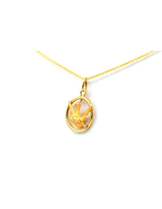 Pendentif Napoléon III en or jaune 18 carats serti d'une perle - - 2
