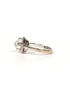 Bague Art Déco en or blanc 18 carats sertie d'un diamant "taille" rose - - 3