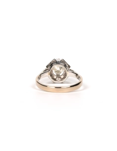 Bague Art Déco en or blanc 18 carats sertie d'un diamant "taille" rose - - 4
