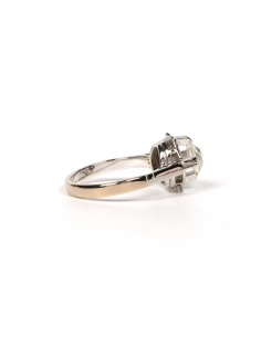 Bague Art Déco en or blanc 18 carats sertie d'un diamant "taille" rose - - 5