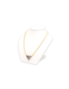 Collier Années 70 en or blanc 18 carats, perles et rubis - 5