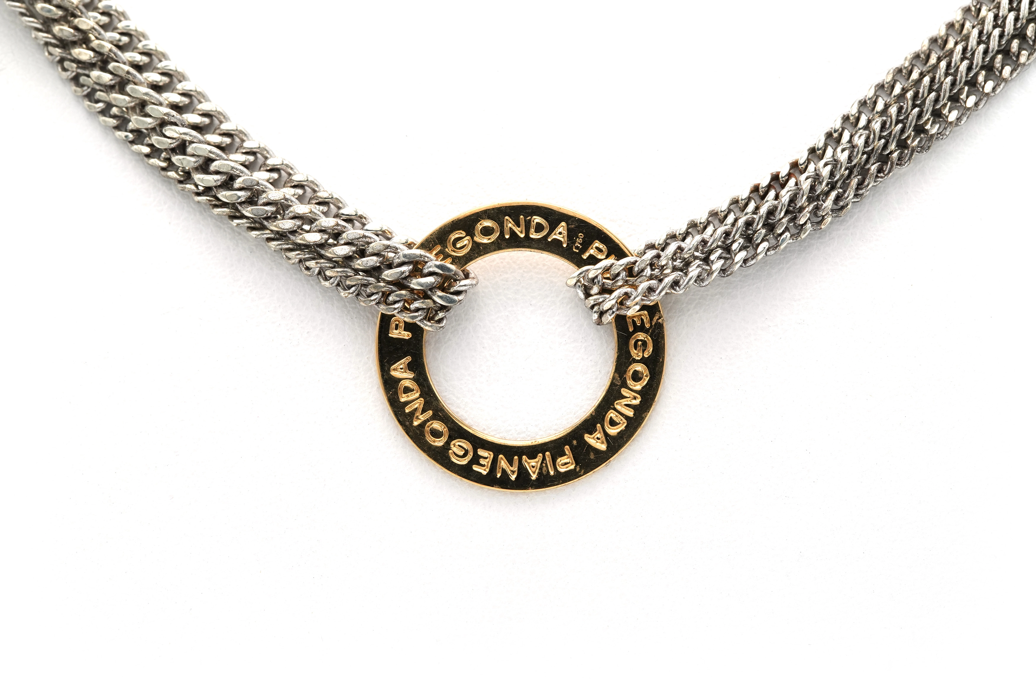 Collier contemporain en argent 925 et en or jaune 18 carats "Pianegonda" -  - 1