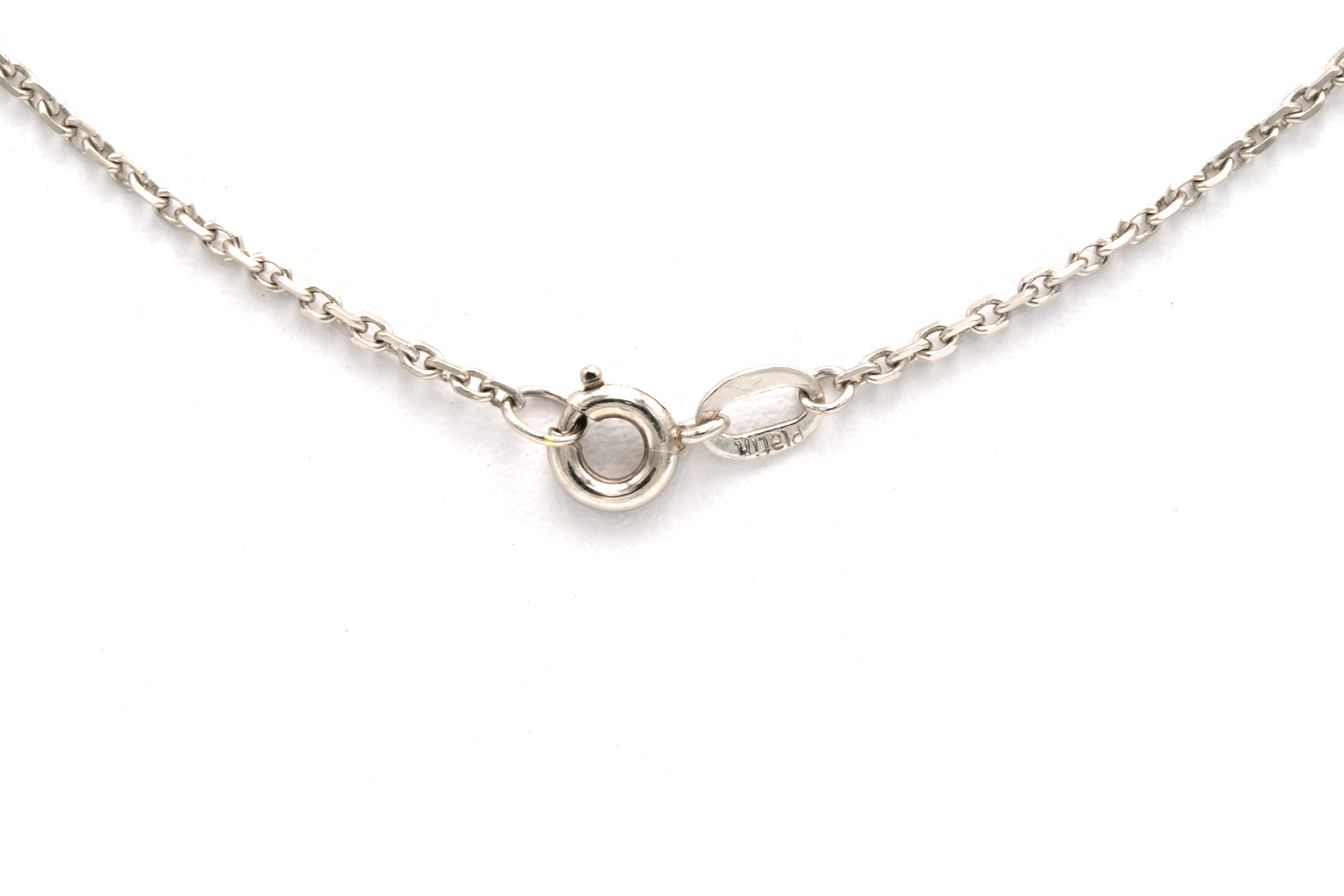 Collier Art Nouveau en or blanc 18 carats, argent et diamants "taille" brillant et "taille" rose (+-0.05ct) - 6
