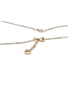 Collier Art Nouveau en or blanc 18 carats, argent et diamants "taille" brillant et "taille" rose (+-0.05ct) - 7