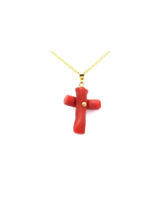 Pendentif contemporain en or jaune 18 carats et corail - - 4