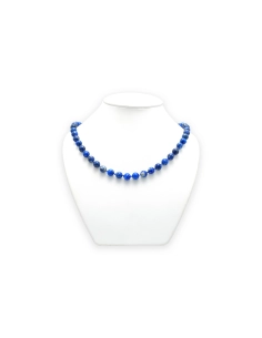 Collier contemporain en perles de lapis lazuli et fermoir en or jaune 8 carats - 2