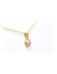 Pendentif contemporain en or jaune 18 carats serti de diamants "taille" brillant (+-0.425ct) - - 3