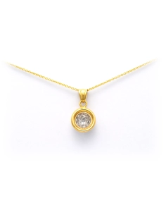 Pendentif contemporain en or jaune 18 carats serti de diamants "taille" brillant (+-0.425ct) - - 4