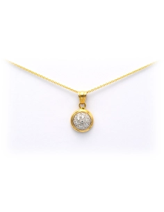 Pendentif contemporain en or jaune 18 carats serti de diamants "taille" brillant (+-0.425ct) - - 1