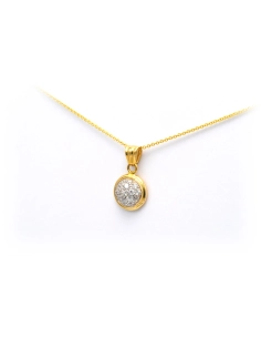 Pendentif contemporain en or jaune 18 carats serti de diamants "taille" brillant (+-0.425ct) - - 2